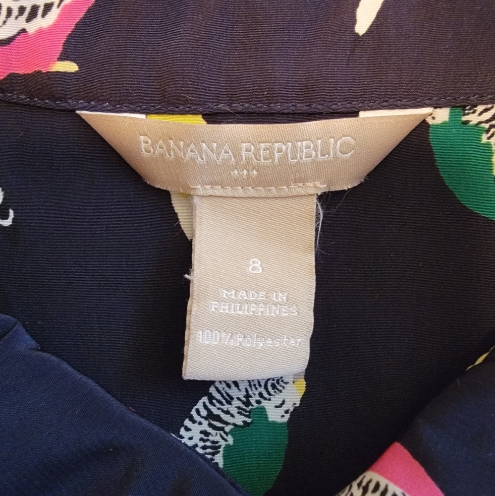 Banana Republic Factory Parrot Print Dress Size 8 - Picture 7 of 7